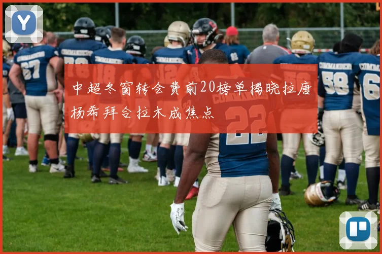 中超冬窗转会费前20榜单揭晓拉唐杨希拜合拉木成焦点